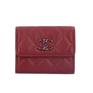 CHANEL Authentic Red Leather Wallet